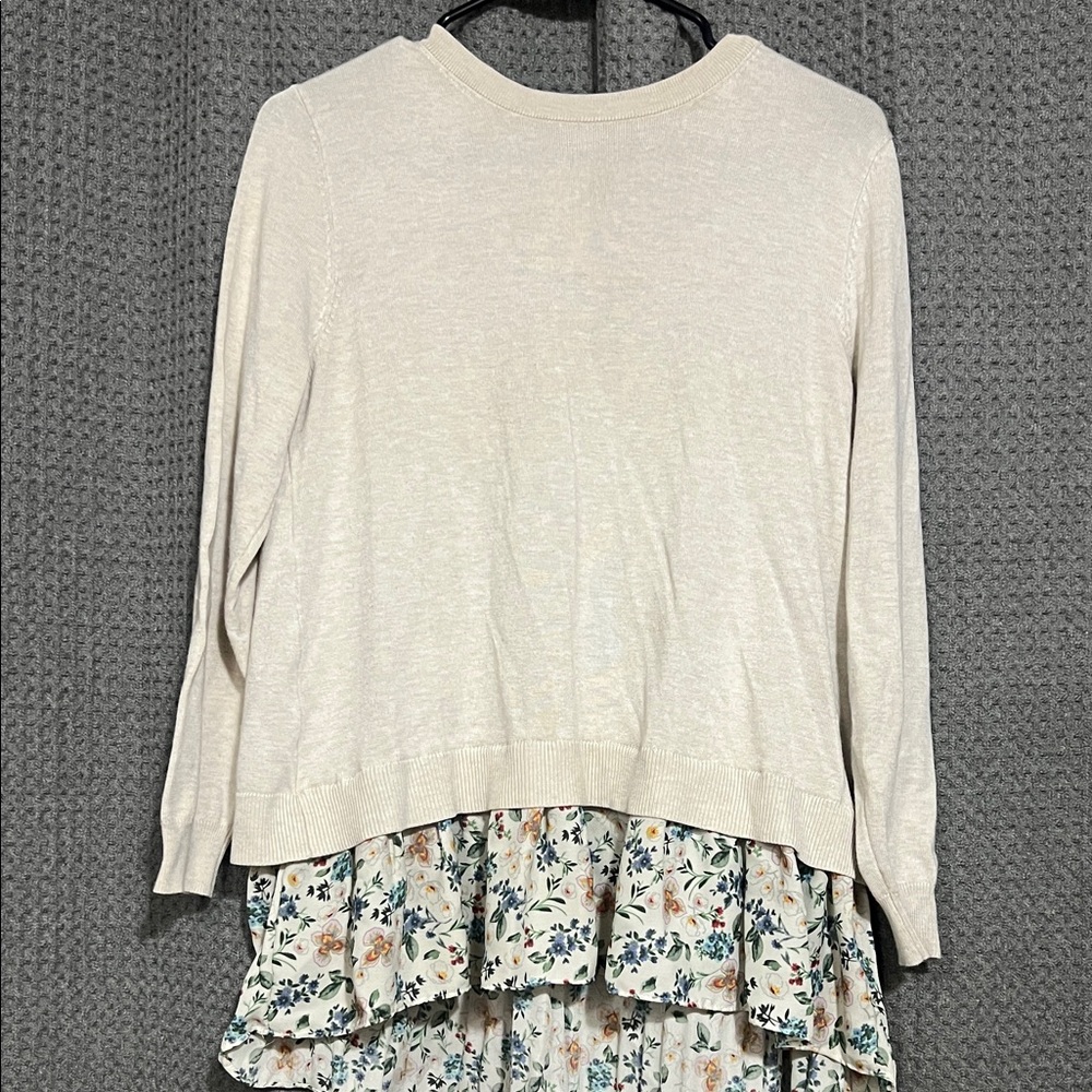 Layered Floral-Hem Women's Top/tunic
